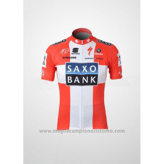2010 Abbigliamento Ciclismo Saxo Bank Campione Danimarca Manica Corta e Salopette